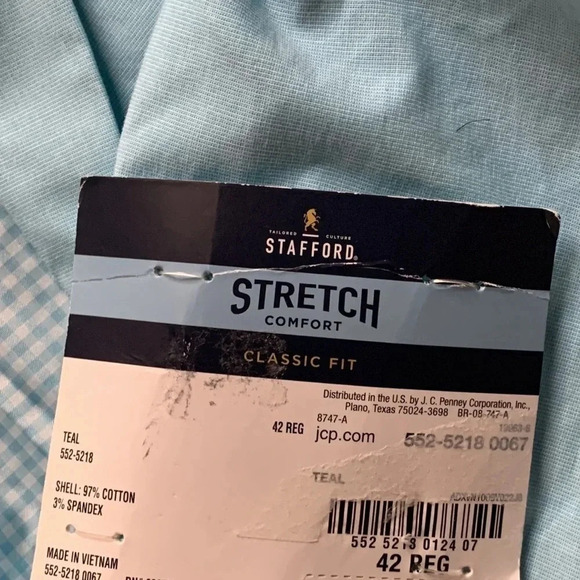 Stafford Jacket Blazer Teal Size 50R NWT - Picture 6 of 13